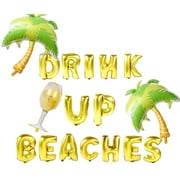 Drink Up Beaches Banner Drink Up Beaches Balloons Beach Bachelorette Banner Tropical Bachelorette Balloons Beach Bach Balloons Pineapple Flamingo Decoration