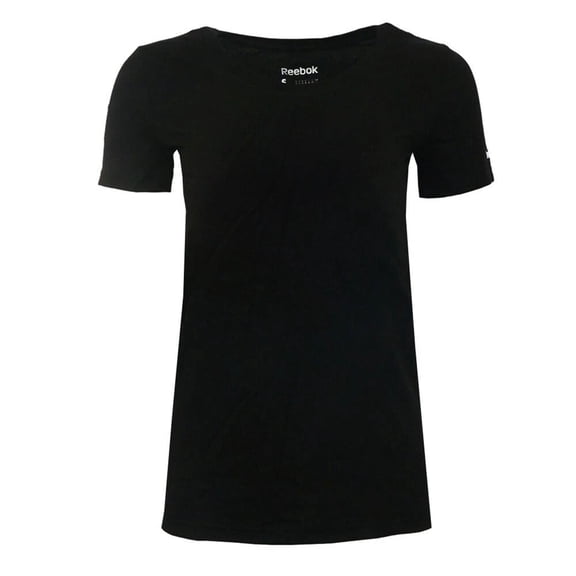 Reebok Womens Solid Basic T-Shirt, Black, X-Large