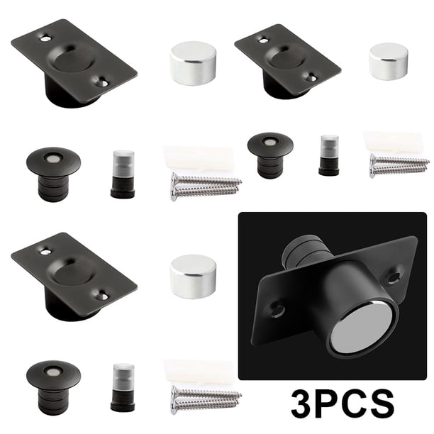 JShteea Cerraduras Magnéticas para Puerta Silencio Invisible Tope Puerta Herrajes para Puertas (gris Cáñamo)
