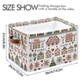 thumbnail image 4 of Yayeee 2 Pack Canvas Storage Basket with Handles for Shelves Fabric Bins Closet Organizer, Green Nordic Christmas House, 4 of 8