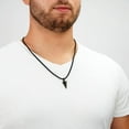 thumbnail image 3 of SERASAR Men's Premium Leather necklace "Arrow" with Stainless steel Pendant and Magnetic Closure, Black 60cm, incliding Gift box, 3 of 7