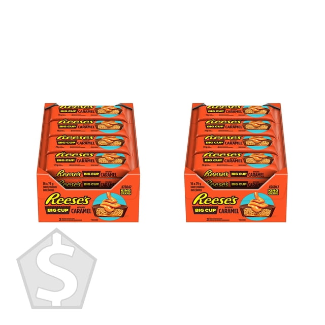 Reese Grande Tasse au Caramel, 79 g x 16 - Lot de 2