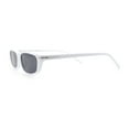 thumbnail image 6 of Womens Classy Think Plastic Narrow Rectangle Cat Eye Mod Fashion Sunglasses White - Black, 6 of 7