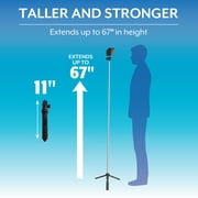 Bower Multi-Pod Max – 67 Extendable Tripod with Universal Phone Holder & Wireless Remote