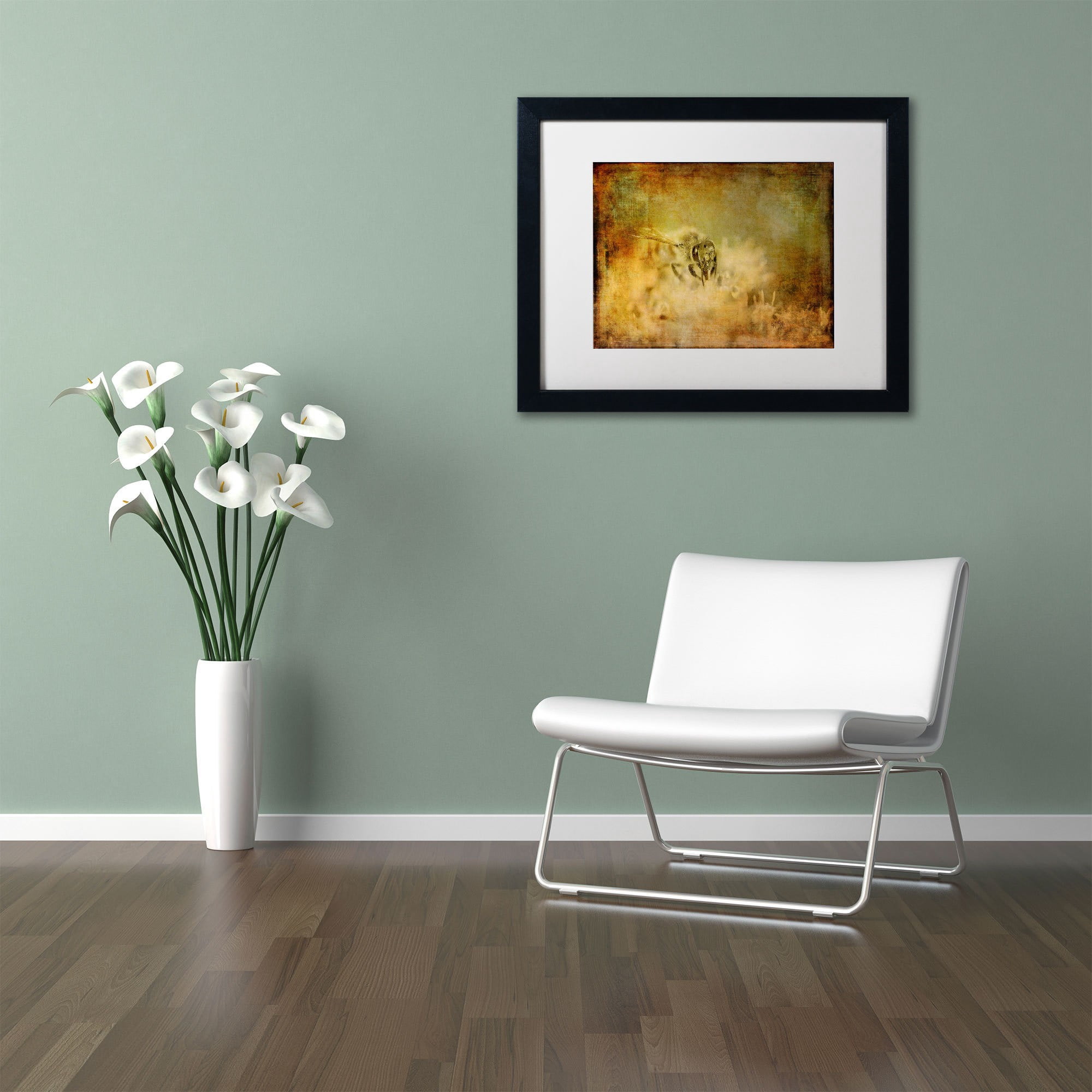 Trademark Fine Art Lois Bryan 'Send the Bees Love' 16 x 20 Framed Art Print (LBR0282-B1620MF)