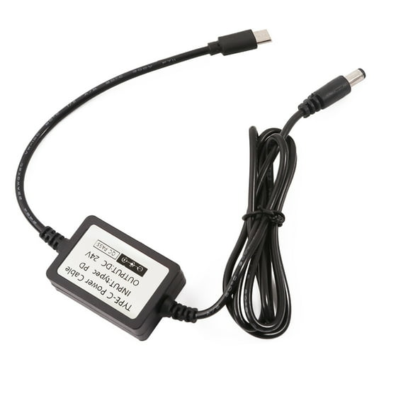 WINDLAND USB TypeC 20V to DC24V 5.5x2.1mm Power Cable 12V 15V 20V In 24V Out for 24V Cameras and Speaker Led Lights Power Supply