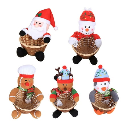 Santa Claus Christmas Decoration Plus Size Candy Basket Desktop Decoration Children's Candy