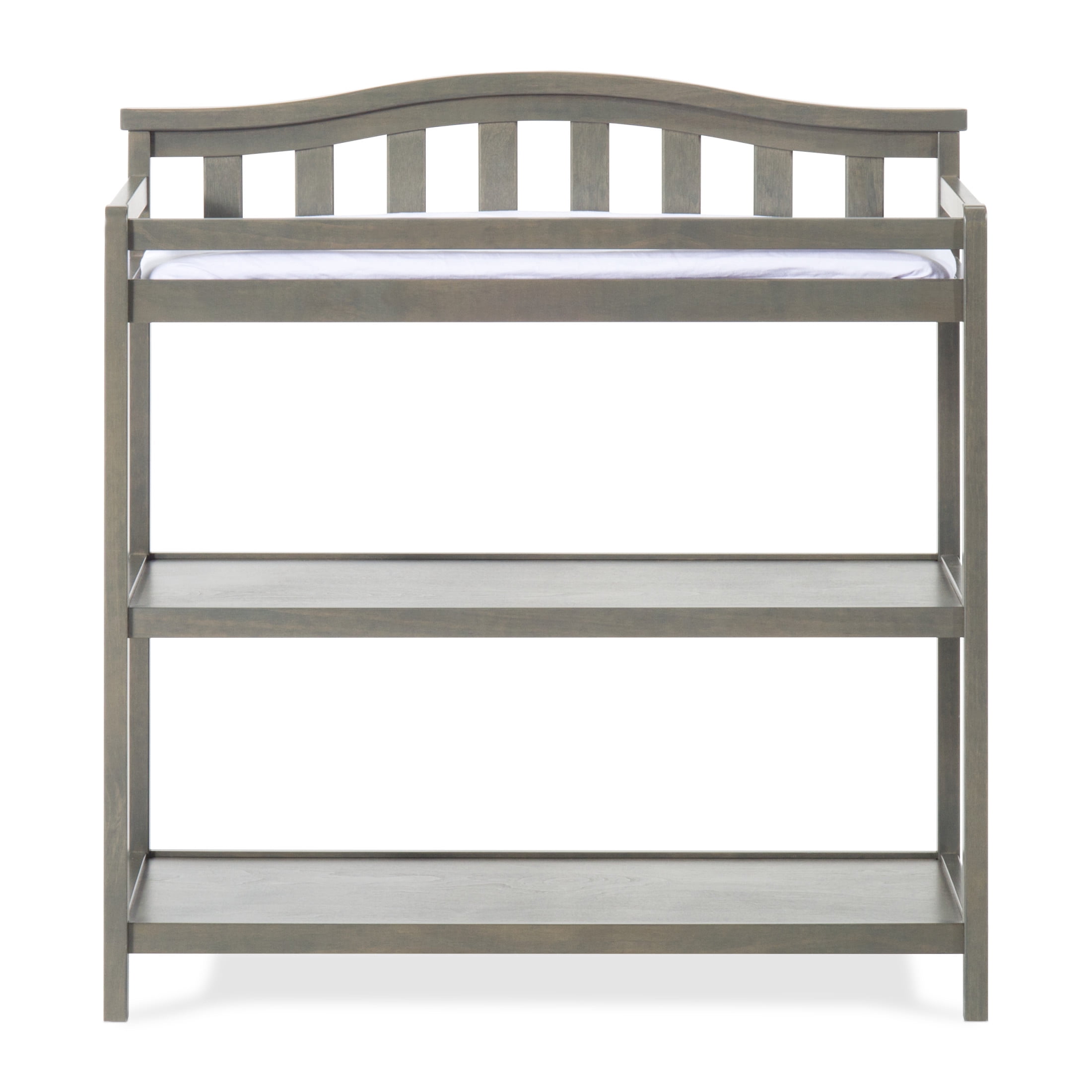 Child Craft Hampton Arch Top Crib and Changing Table Nursery Set, 4-in-1 Convertible, Dapper Gray, 2-Piece