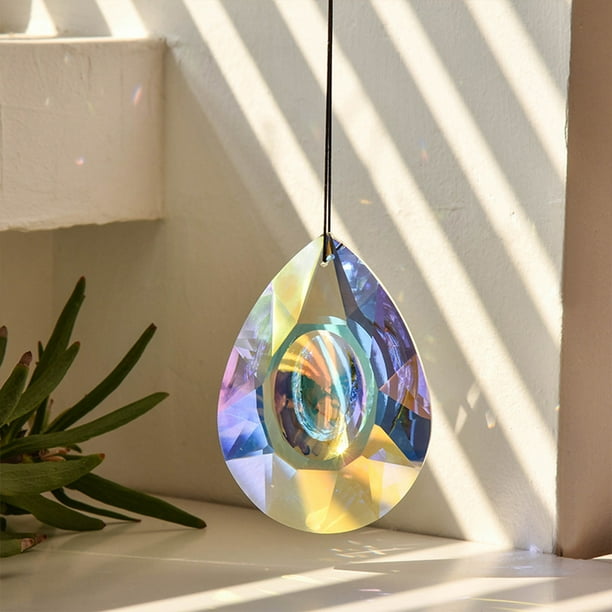 Xihbxyly Decoración de Cristal con Forma de Ojo, Diseño de Cristal Blanco Brillante, Versátil para Decoración de Interiores y Jardines, Impresionante Reflejo de La Luz Solar, Accesorio Colgante Único