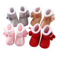 thumbnail image 4 of Honganda Chaussures d'Hiver pour Filles, Bottes en Patchwork à Pompons Solides, 4 of 5
