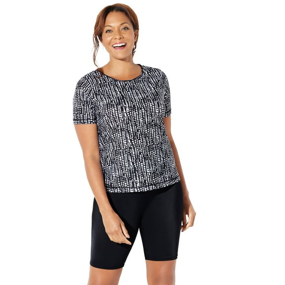 Swimsuits for All Chlorine Resistant Swim Tee Set With Bike Short