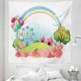 thumbnail image 1 of Colorful Tapestry, Village Hill with Circus Tents Balloons and a Ferris Wheel Rainbow Colors Daisies, Fabric Wall Hanging Decor for Bedroom Living Room Dorm, 5 Sizes, Multicolor, by Ambesonne, 1 of 1