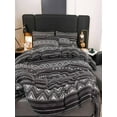 thumbnail image 4 of Three-Piece Bedding Set Twin Quilt Set with 2 Pillow Cases Bohemian Geometric Black Pattern Lightweight Microfiber Bedspread Coverlet(1-Piece) Rkxzt, 4 of 8