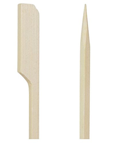 Oriental Creations Premium 4 inch Natural Bamboo Paddle Picks Skewers 200, 4 Inches