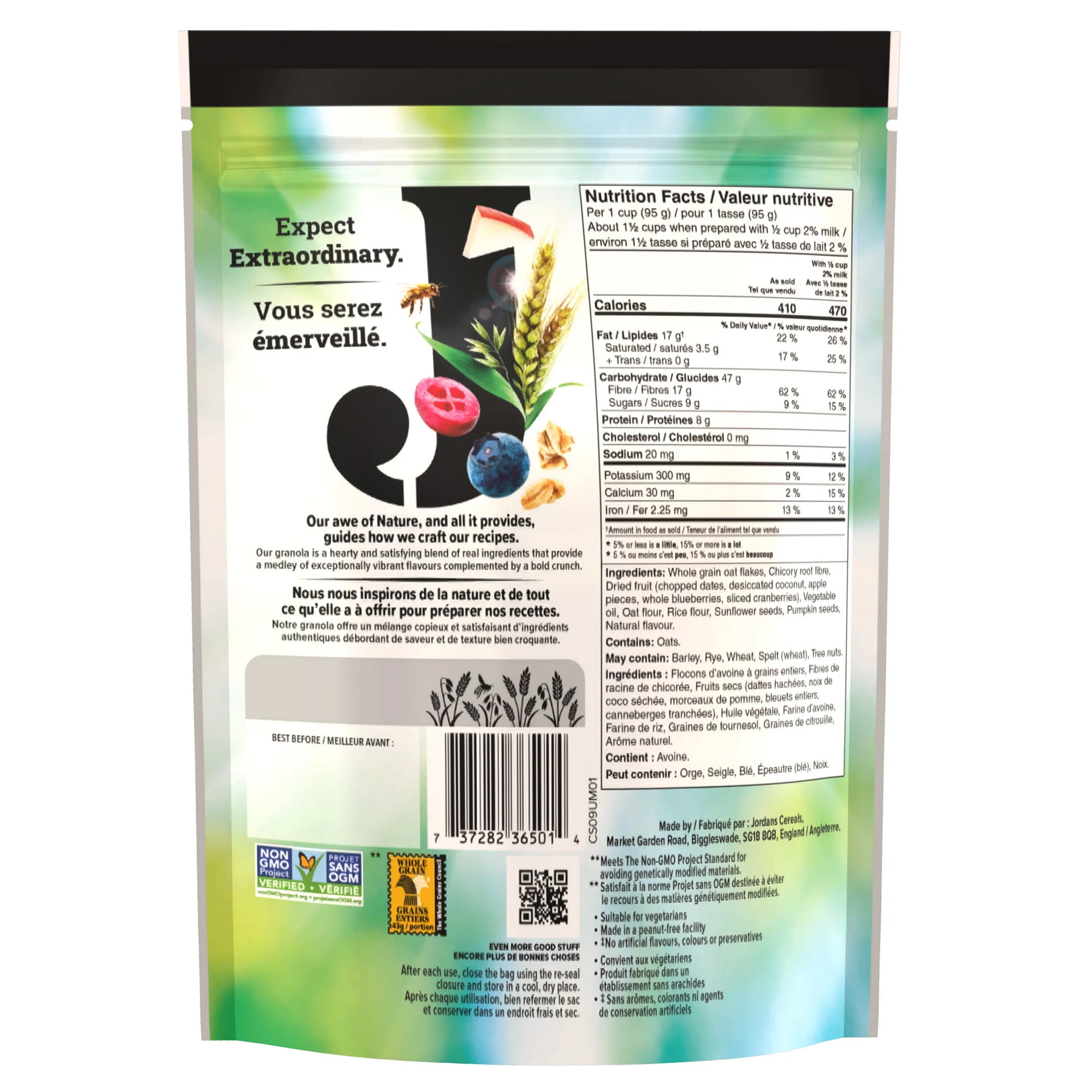 Granola Pommes et baies sans sucre ajouté Jordans