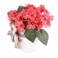 thumbnail image 3 of Geranium Wreath,Red Front Door Red Geranium Basket Wreath Grid Bow Simulation Greenery Lifelike Decor for Front Door Christmas Party Wedding Birthday Housewarming, 3 of 8