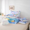 thumbnail image 6 of meiyoeat watercolor Sea Life Coral 7-Piece Twin Bedding,Ocean Initial A Bedding Comforter Set,Reversible, 6 of 7