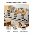 thumbnail image 4 of Farmhouse Flowers Couch Cover, Spring Watercolor Floral Leaf Black Plaid Sofa Cover Blanket for 2 Seat Cushion, Sectional Sofa Slipcover Furniture Protector for Living Room Bedroom 71''x102'', 4 of 9