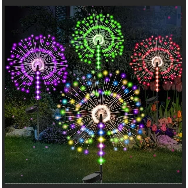 Luces solares para jardín Lanthium 120 LED, paquete de 4, coloridas