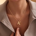 thumbnail image 4 of GOSFRY Letter Necklace for Women 14K Gold Plated Balloon Initial A-Z Pendant Necklace Trendy Dainty Satellite Bead Chain Necklace Personalized Custom Jewelry Gifts, 4 of 7