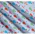 thumbnail image 3 of Soimoi Blue Cotton Voile Fabric Cloud & Hot Air Balloon Holiday Print Sewing Fabric Yard 56 Inch Wide, 3 of 7