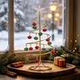 thumbnail image 6 of Twfbrm Spiral Christmas Tree Ornament Display, Metal Sturdy Xmas Tree Stand with Red Green Bells and Glitter Star, Winter Holiday Tabletop Holder Christmas Decoration for Gift, Home Decor, 6 of 9