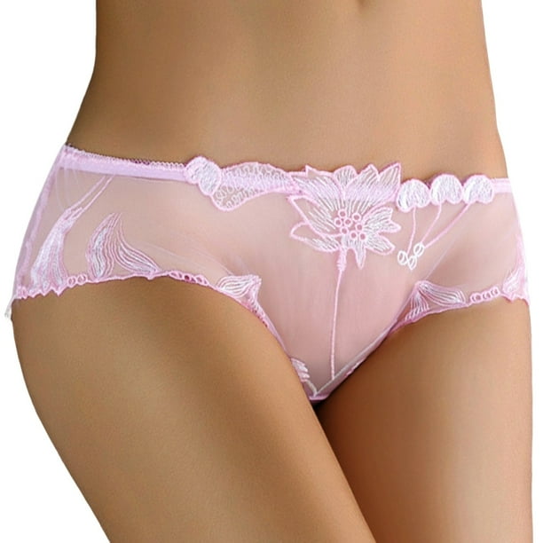 Gibobby Pantaletas de encaje cintura alta Nuevo encaje Sexy Sexy transparente transpirable comodo personalidad cintura ropa interior de mujer Rosa M Walmart en linea