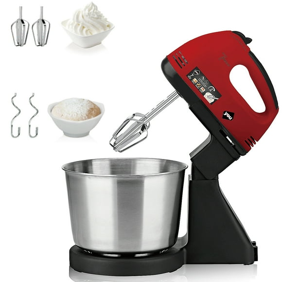 Batidora de Pedestal y Mano Inmersion YOU 7 Velocidades 250w Rojo con Plata