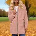 thumbnail image 3 of Otntypg Womens Tunic Hoodie Tops Fall Winter Full Zip up Long Sleeve Fuzzy Hooded Pullover Sweatshirts Loose Fit Casual Sherpa Fleece Warm Outwear Coat with Pockets Pink M, 3 of 5