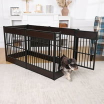 SAEWUD 31.5" Heavy Duty Indoor Dog Playpen, Safe & Sturdy Furniture-Style Puppy Pen, Ideal for Small to Medium Dogs, Stylish Pet Fence for Home Use.Black