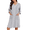 Light Gray, variant on Zipper Robes for Women 3/4 Sleeves Lightweight House Coat Zip Up Bathrobe Soft Nightgown with Pockets