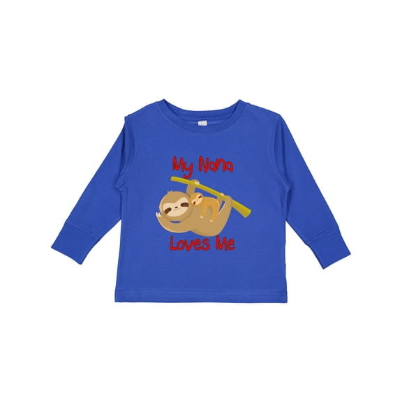 Inktastic My Nana Loves Me Sloth Boys or Girls Long Sleeve Toddler T-Shirt