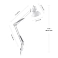 thumbnail image 7 of Globe Electric 31.5" Glossy White Swing Arm Clamp-on Desk Lamp, 7 of 7