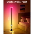 thumbnail image 2 of Keepsmile Lampe sur Pied d'Angle Intelligente à DEL RVB, Lampes Hautes Lumineuses avec Application et Télécommande, Lampe sur Pied Moderne avec Synchronisation Musicale et 16 Millions de Couleurs, Amb, 2 of 7
