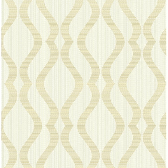 Advantage Yves Champagne Ogee Unpasted Non Woven Wallpaper, 20.5-in by 33-ft, 56.4 sq. ft.