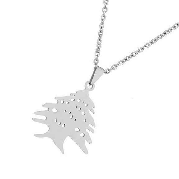 WE-POLUJ Sturdy Steel Lebanese Emblem Necklace Neck Jewelry For Everyday Wear