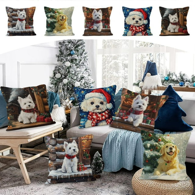 Funda de Almohada Navideña, Decoración Navideña, Decoración de Sofá, Almohada de Lino, Sofá para El Hogar, Decoración Navideña, Funda de Almohada