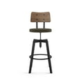 thumbnail image 2 of Amisco Symmetry Adjustable Stool - Dark Brown Grey Polyester / Black Metal / Brown Wood, 2 of 10