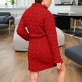 thumbnail image 5 of Fanxing Plush Soft Robes for Women, Premium Fleece Jacquard Knee Length Robe Womens Cozy Warm Bathrobe Red S, 5 of 8