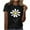 Black, variant on Sunflower Graphic Top for Women Cute Printed T-shirt Casual Short Sleeve Round Neck Loose Fit Blouse