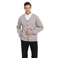 thumbnail image 2 of Toptie Men's Sweater Cardigan Long Sleeve Sweater Open Front Cardigan Sweater Casual Fit V-Neck Cotton-Beige-M, 2 of 10