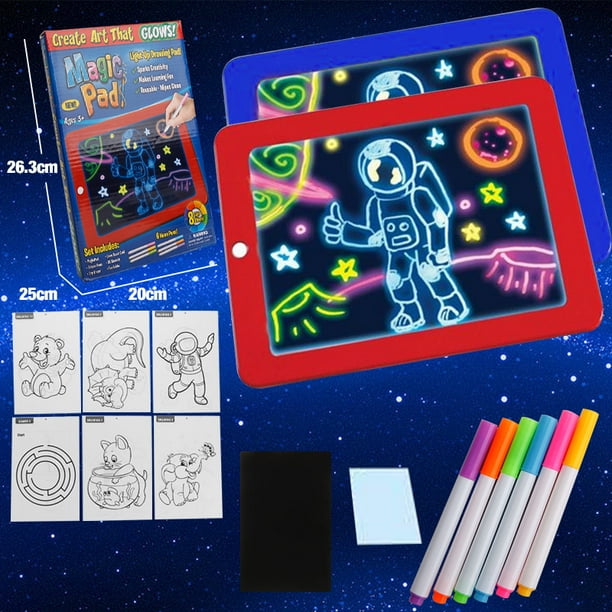 Download Kids Light Up Glow Drawing Magic Board, Create Art Tablet-Musical Light Up Painting Pad(Blue ...