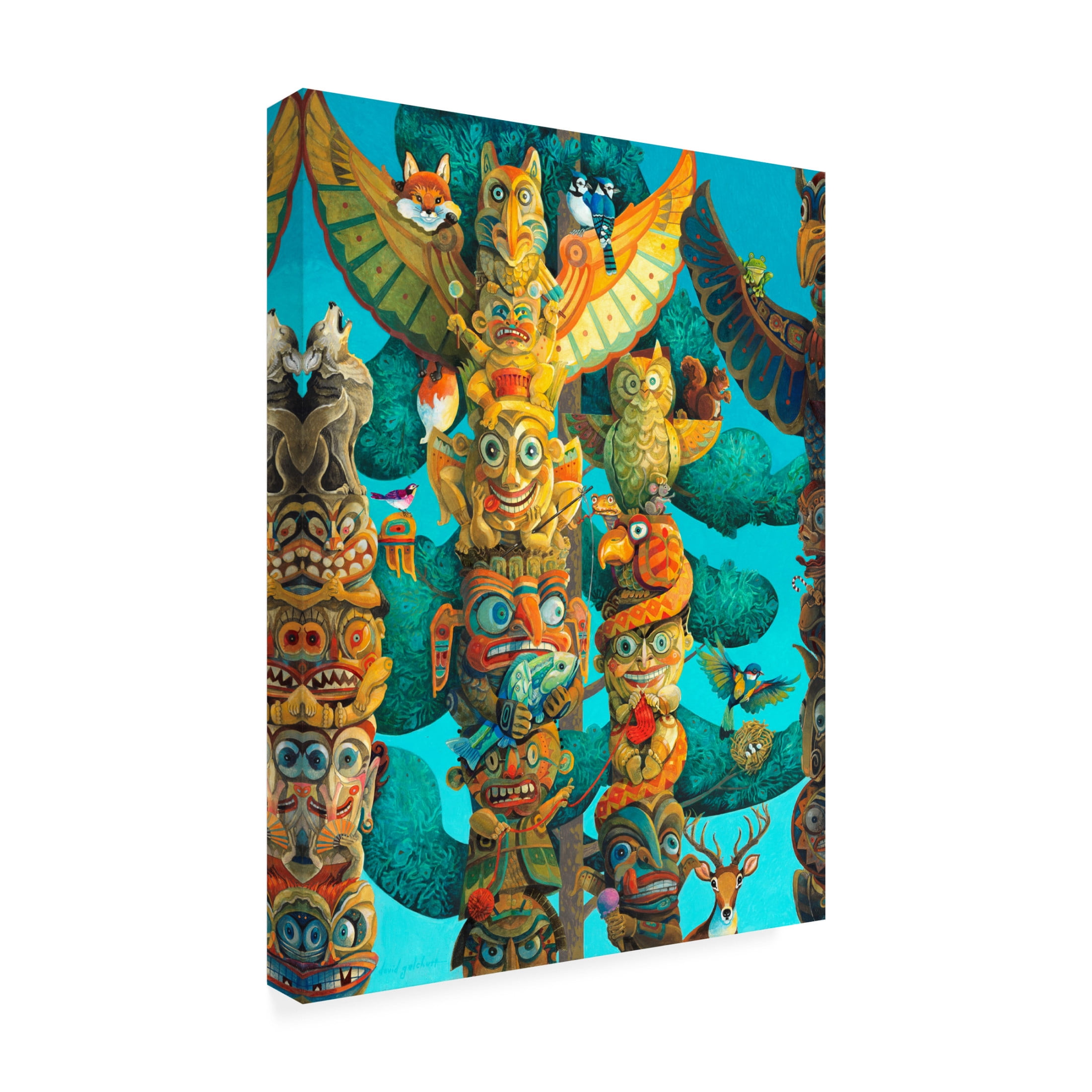 Canvas Wall Art - David Galchutt 'Whimsy Poles' Wall Art for Living Room, Bedroom, or Office Décor by Trademark Fine Art - 14 x 19 Inches