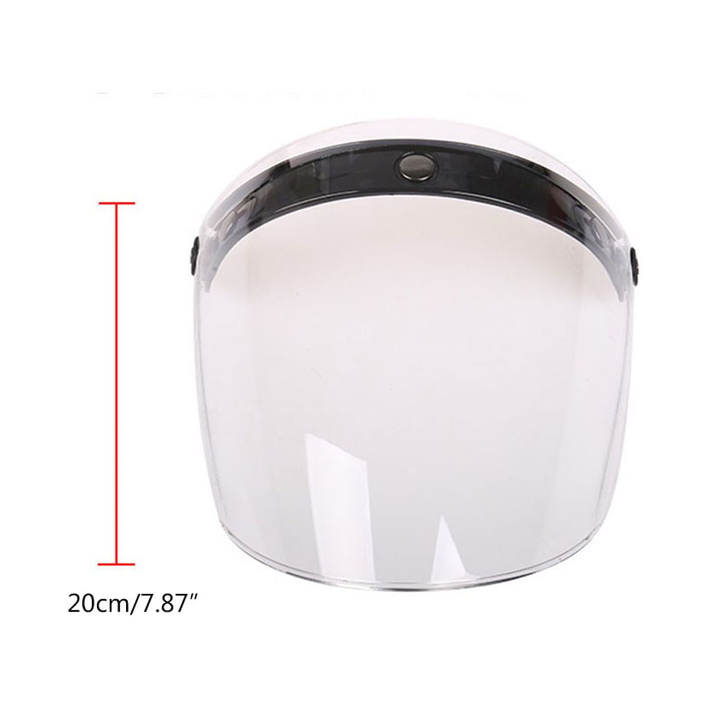 3-Snap Open Face 3/4 Shield for Scratch Resistant UV Protected