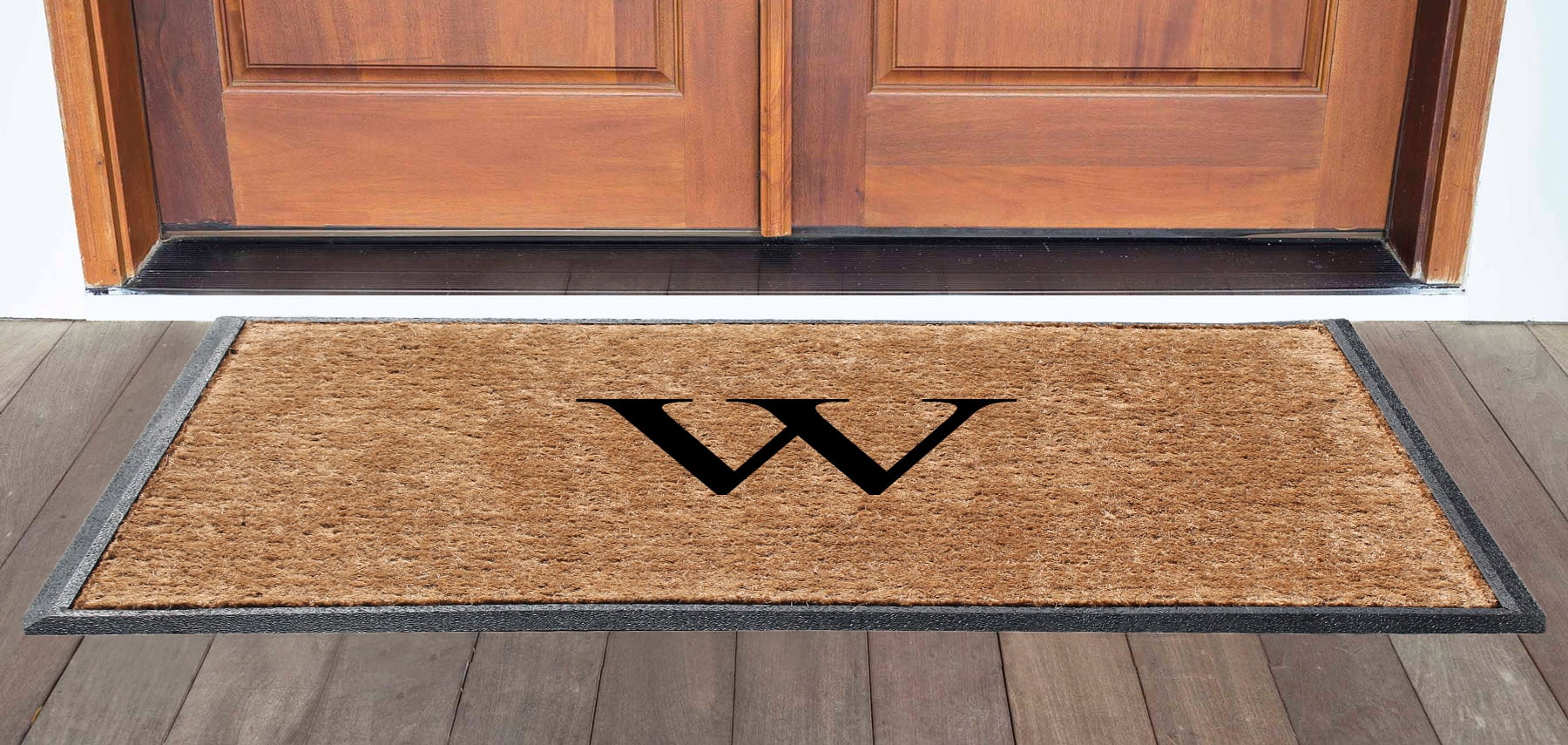 A1HC First Impression 30 in. x 48 in. Rubber and Coir Molded Double Monogrammed Door Mat