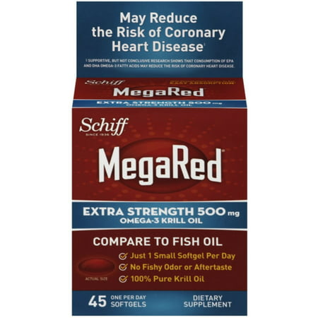 3 Pack - Schiff MegaRed oméga-3 d'huile de Krill, 500 mg, Extra Strength, 45 ch Gélules