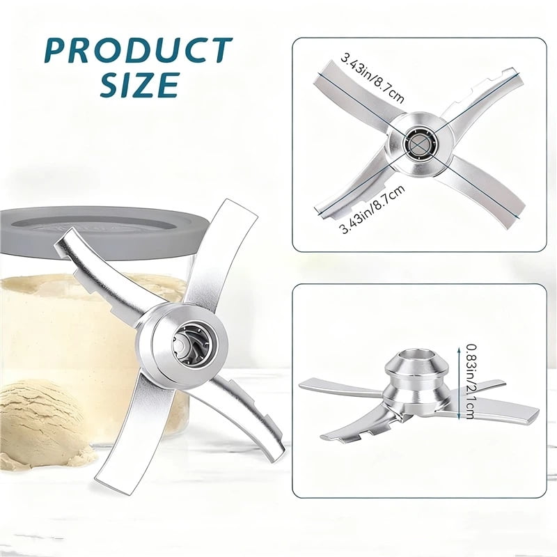 1pcs Replacement Paddle Blade Compatible with Series Ice Cream Makers, Mixing Blade Paddle Replacement for Stainless Steel, Silver