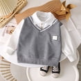 thumbnail image 2 of mgoYE Baby Boys Cotton Polo Sweater Long Sleeve Toddler Embroidered Collared Top Soft Kids Clothes for School Casual Wear(Grey,5-6 Years), 2 of 6