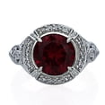 thumbnail image 2 of Men's Sterling Silver Art Deco Design 2.5ct Simulated Ruby CZ Cocktail Ring ( Size 5 to 9 ), 2 of 4