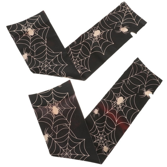 FRCOLOR 2pcs Pair of Spider Web Arm Warmer Knit Fingerless Gloves